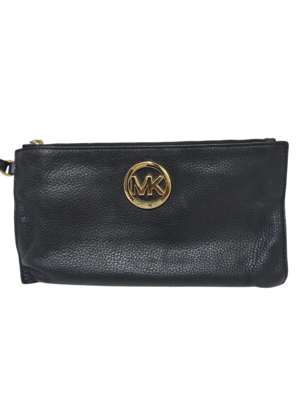 MICHAEL KORS Women's Black Pebble Leather Clutch Wallet Wristlet Pre-owned Cond